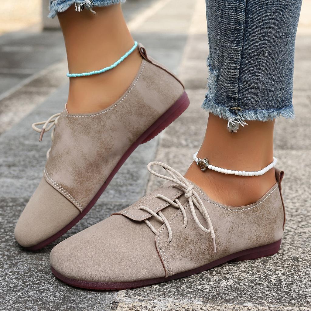 New Woman Flats Shoes Loafers Fashi Casual Sports Sneakers New Lace Up Casual Comfortable Women's  Large-sized Shoes