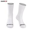 Darevie Custom White High Elasticity Cycling aero Striped Fabric Socks Cycle Sock Stretch Sublimated Cycling Socks