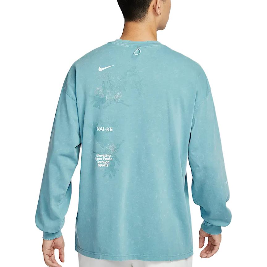 Nike Sportswear Loose Thick Round Neck Dopamine Long Sleeve T-Shirt Men Tops Denim-Blue Green HQ0893464