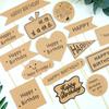 Kraft Paper Happy Birthday Cake Topper - Handwritten Decoration Insert