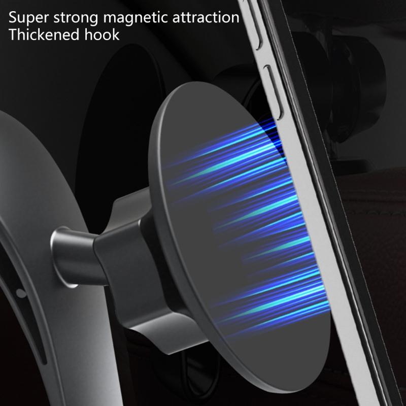 Magnetic Car Seat Phone Mount 360 Rotation Adjustable Holder with Hook for Phone 17 16 15 14 Series ABS Material