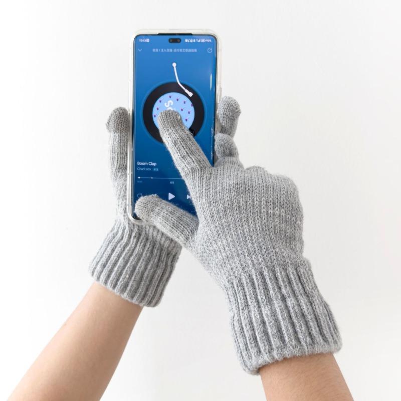 Fleece gloves winter jacquard knitted wool women's cycling warm and cold gloves