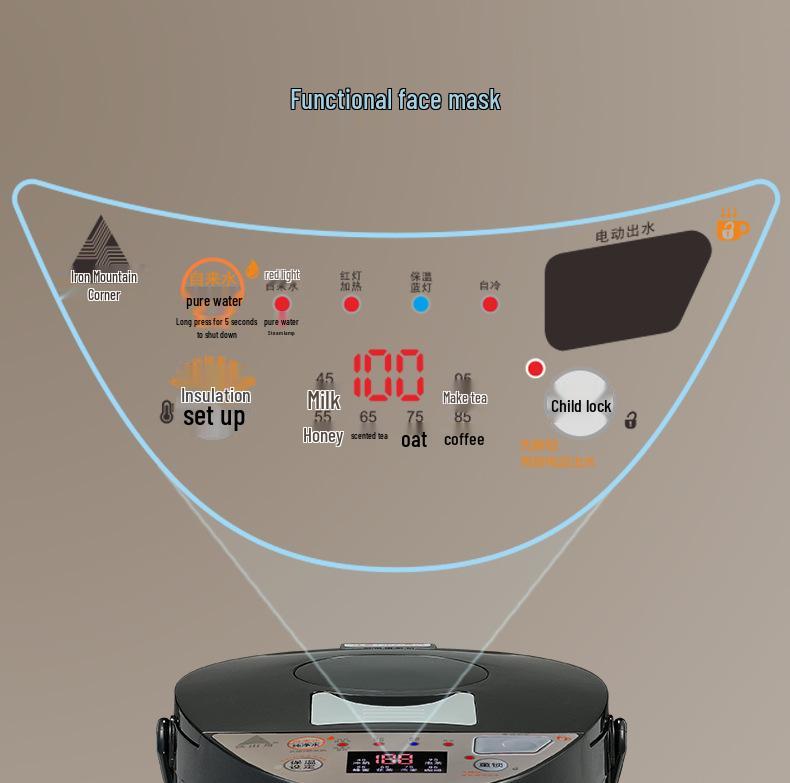 Tieshanjiao Isolierter Edelstahl-Wasserkocher mit Farbbildschirm-Temperaturanzeige.