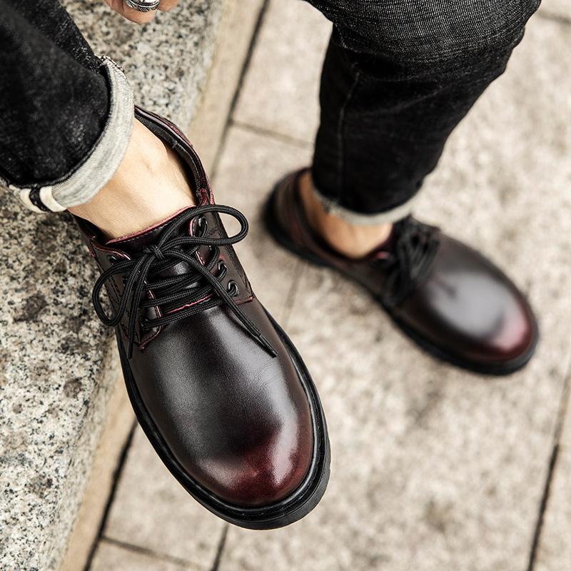 Brand New British Style Luxury Outdoor Brand Thick Bottom Oxford Shoes Men Lace Up Safety Shoes Beef Tendon Outsole Work Shoes