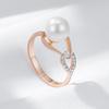 Luxusní prsten s růžovým zlatem a mixem barev pro ženy, unikátní geometrická perla s přírodním zirkonem, svatební šperky, nové