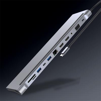 12-in-1 Typ-C Hub USB 3.0 VGA RJ45 USB-C 3,5mm Adapter für Laptop Notebook