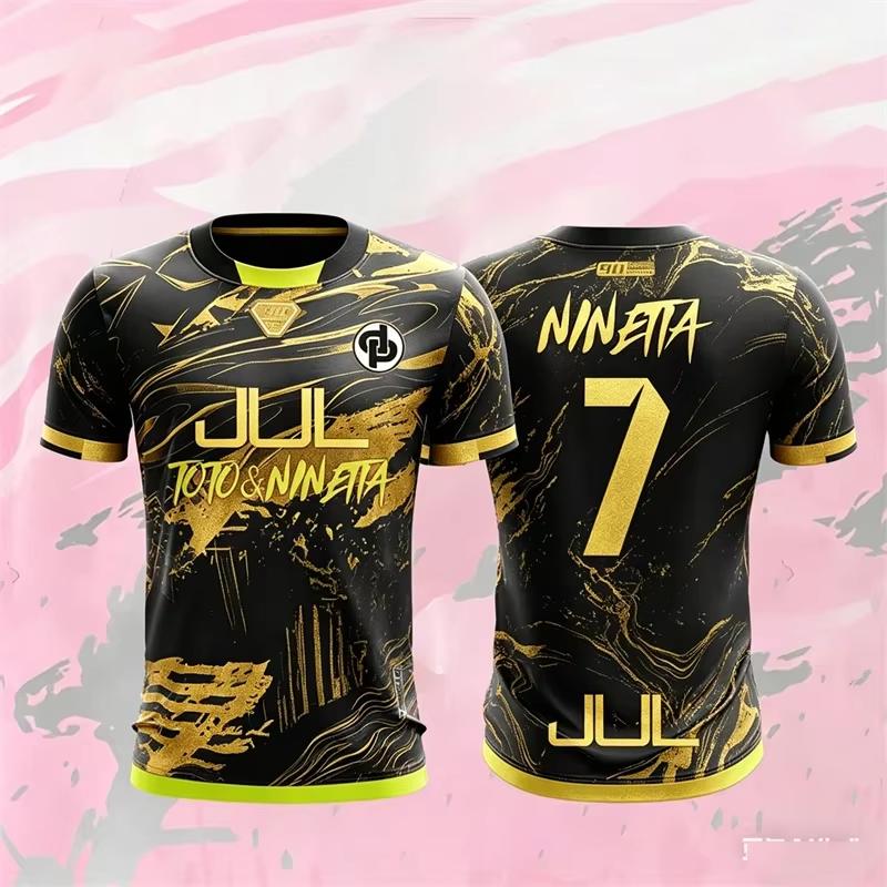 Summer Woman Unisex Style's 90 Minutes MM9 JUL Football T-shirt Outdoor Sports Quick-drying Fitness Training Jersey Short Sleeve Unisex Style