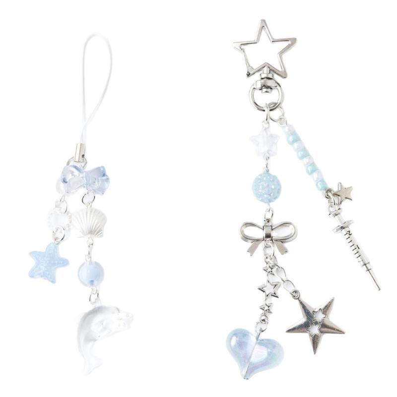 Contemporary Dolphin Keychain Metal Bag Charm Retro Design Keyring Compact Travel Accessory Pendat Bag Pendant