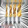 Titanium-Plated 3-in-1 Tap Drill Bit for Drilling, Tapping, & Reaming