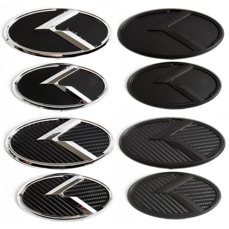 TTPT4 1pcs x 3D ABS K Logo Car Front Hood Rear Trunk Logo Emblem Badge Stickers for Kia Sportage Sorento Optima Forte Rio Stinger K5