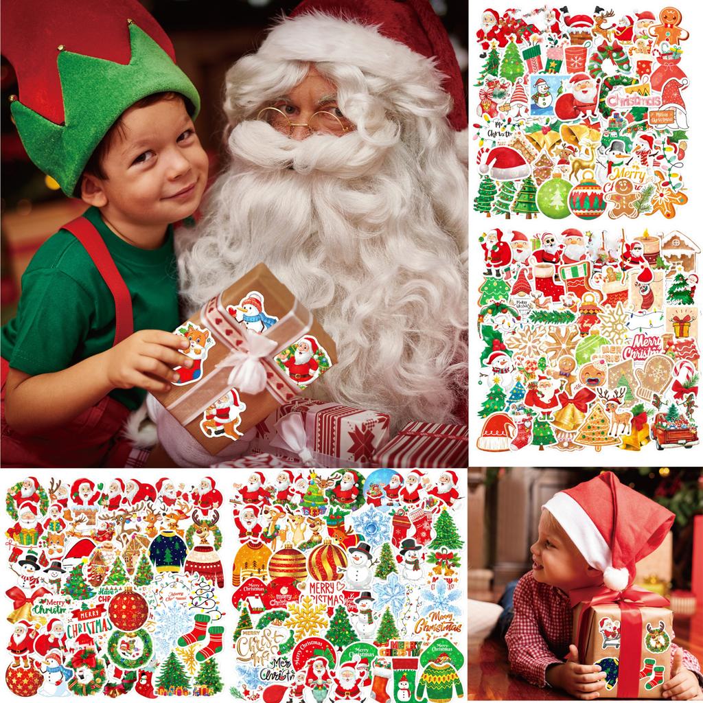 50 Pcs Christmas Stickers , Festival Gifts , Decoration , Small Patterns , Handbooks , Stationery Boxes , Stickers