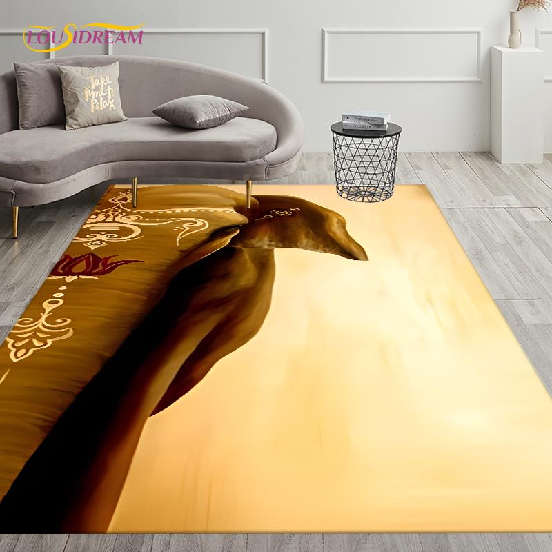 Covor de covor elefant drăguț cu bule de suflare de neon pentru sufragerie, decorare dormitor, preș bucătărie, baie, covoraș anti-alunecare