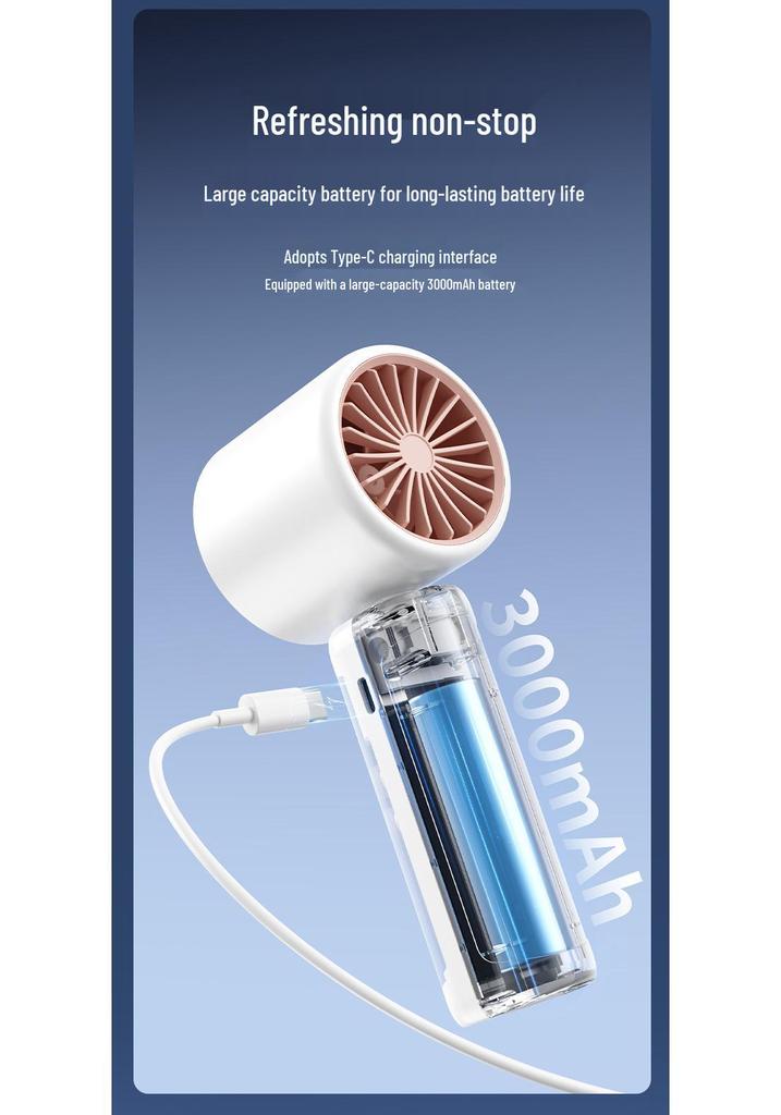 Portable Smart Handheld Semiconductor Cooling Fan with Digital Display