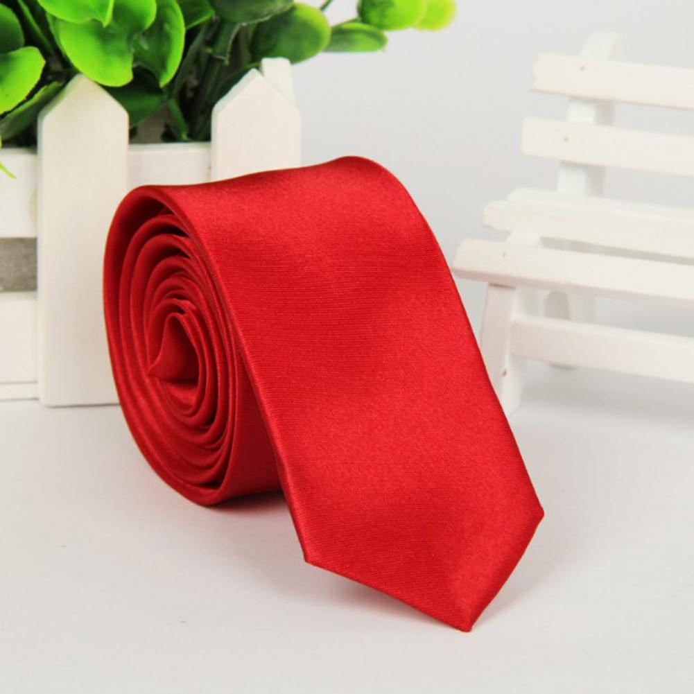 Men Fashion Casual Slim Fit Tie Solid 40 Colors Skinny Necktie Formal