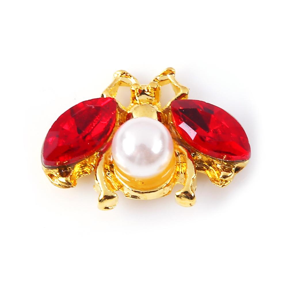 Moda Güzellik Bakımı 10 Adet Arı Sahte 3D Tırnak Şekli Taklidi Inci Kakma Sanat Süsler Manikür Süsleme