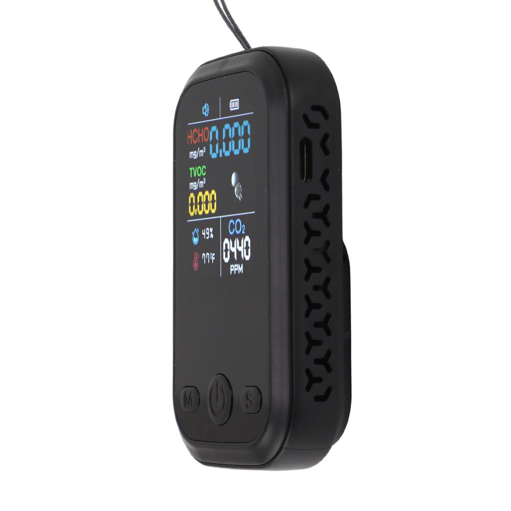 5 In 1 Air Quality Monitor Multifunctional Smart Portable CO2 Humidity Temperature Detector for Indoor Home