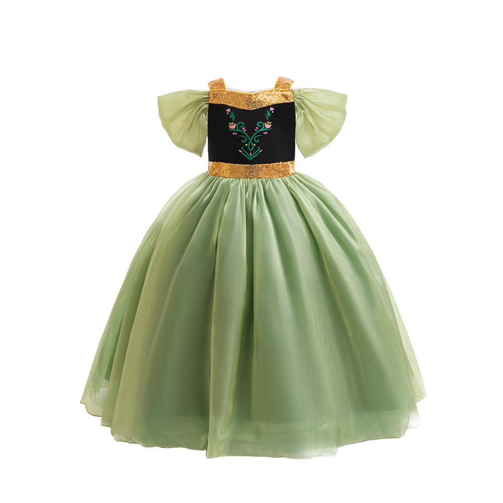 Frozen 2 Anna & Elsa One-Shoulder Princess Gown for Kids