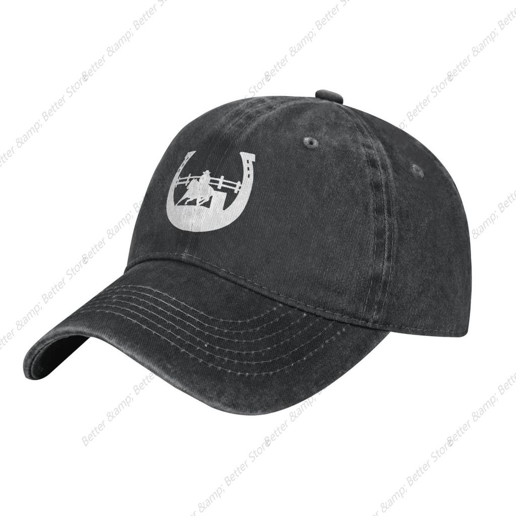 A-Hufeisenhut Gewaschener Denim Baseballkappe Verstellbar Rot Papa Trucker Hüte Sport für Männer Frauen