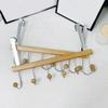 6 Hooks Over The Door Hooks Folding Punch Free Hanging Storage Rack Large Capacity Space Saving Clothes Coat Hooks for Home