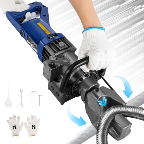 Huanyu RB-16 Electric Rebar Bender, 4-16mm, Portable Bender, 0-130 Bending, Hydraulic Tool for Copper, Carbon Steel, Round Bar, Threaded Steel, Etc.
