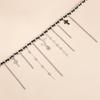Beaded Crucifix Tassels Necklace With Velvets Rope Chain For Everyday Styling Adjustable Clavicle Chain Accessory