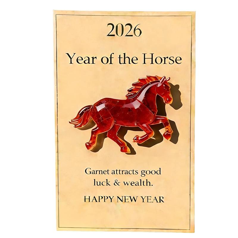 Карманное объятие для маленькой лошадки, Счастливая лошадка из кристалла Символ силы Новые начинания 2026, Карманное объятие для лошадей