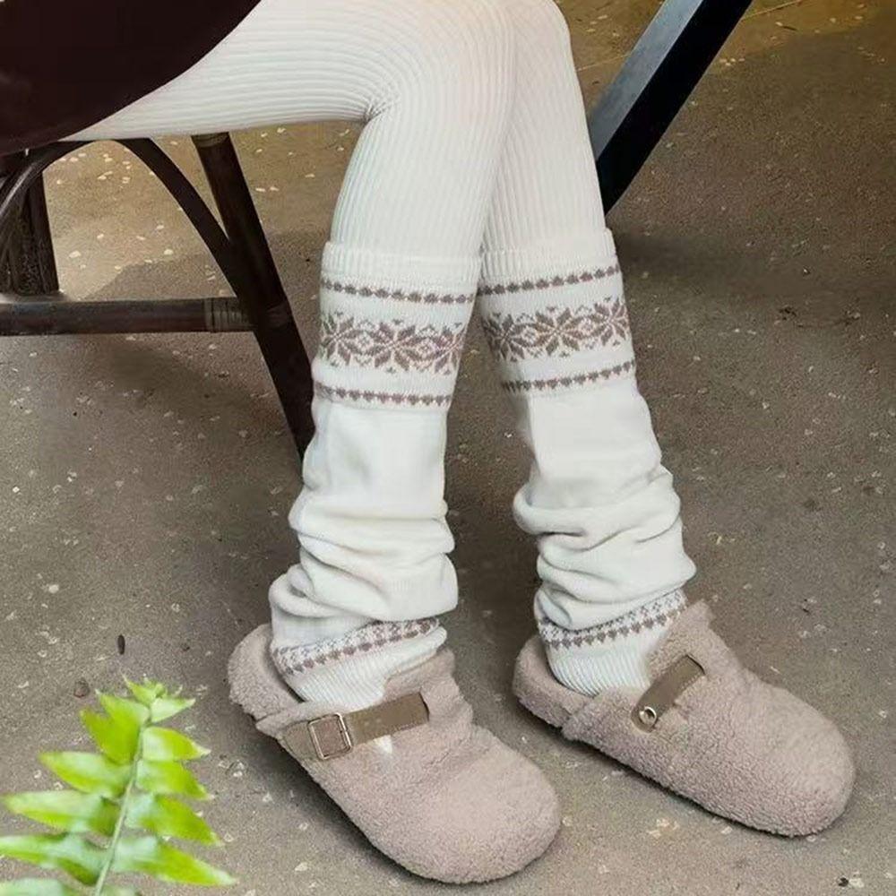 Warm Leg Warmers Knitted Long Socks Cute Foot Cover Autumn Winter