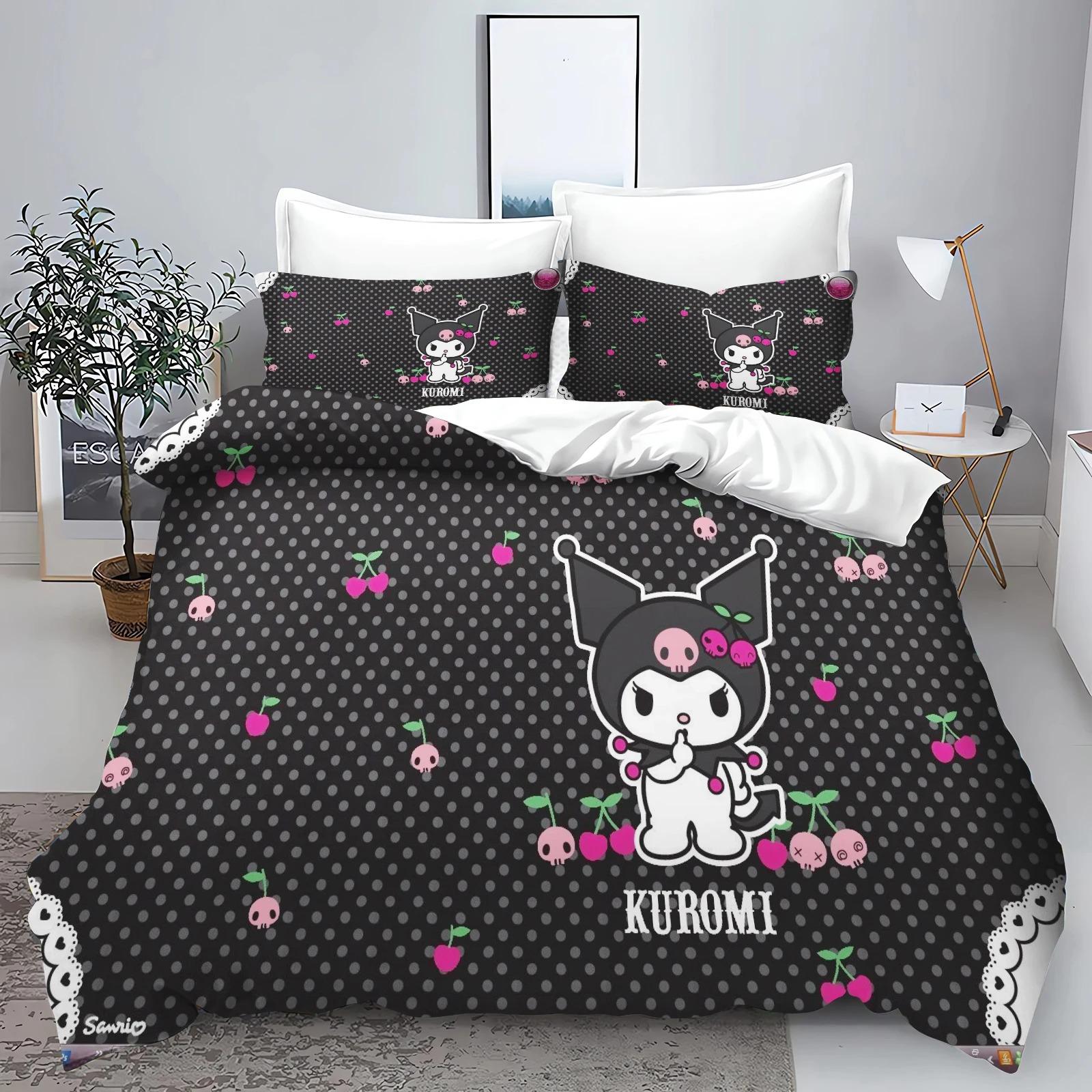 

Постільна білизна Sanrio Hello Kitty Kuromi Cinnamoroll Ковдра Покривало Підковдра Наволочка Набори з 2-3 предметів Дитячий Дорослий розмір AU Double180x210cm