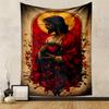 Jesus with Crown of Thorns Holding Sacred Heart Patterned Tapestry for Bedroom and Living Room Home Decor