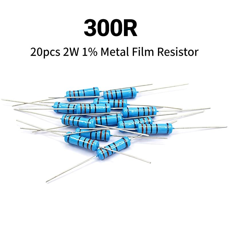 2W 1% Low Error Metal Film Resistor Assortment 20Pcs 1R-10M for PCB Design and Prototype Production