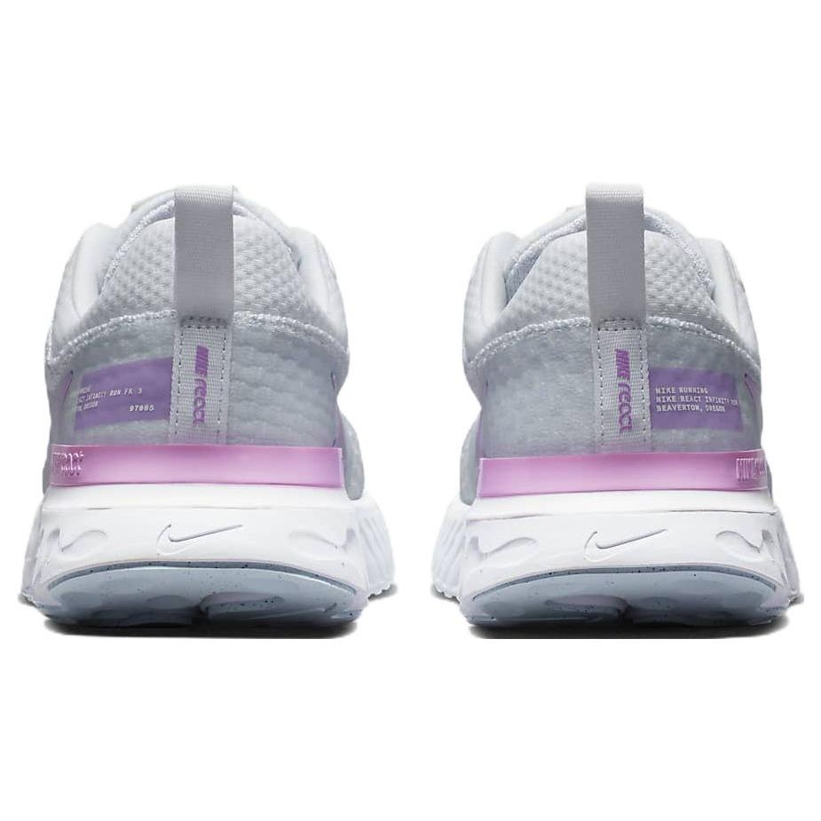 Nike React Infinity Run Flyknit 3 Grey Rush Fuchsia Damen Sneakers Weiß Blau-Tint DZ3016-100