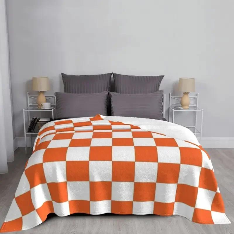 Tennessee Checkerboard Blankets Velvet Winter Checkered Portable Ultra-Soft Throw Blanket for Home Outdoor Bedspreads