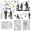 Fishing Theme Carbon Steel Cutting Dies Stencils for DIY Scrapbooking Photo Album Decorative Embossing Paper Card Human 143~160x103~10.8x0.8mm