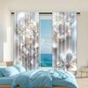 2Pcs Gray Diamond Pearl Butterfly Print Curtains Rod Hole Design For Easy Hanging Light Filtering Polyester Drapes For