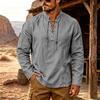 Men's Retro Casual Shirt with, Breathable and for