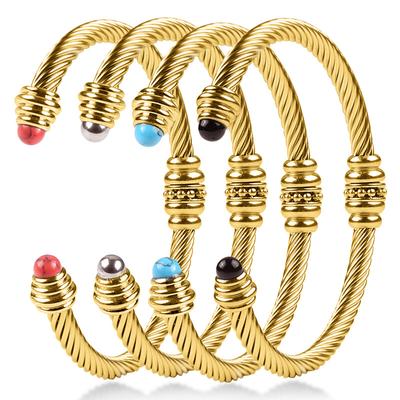 Bracelet Female 18K Golden Open Twke Silk Film Bracelet Fashion Twist Jackie Bracelet