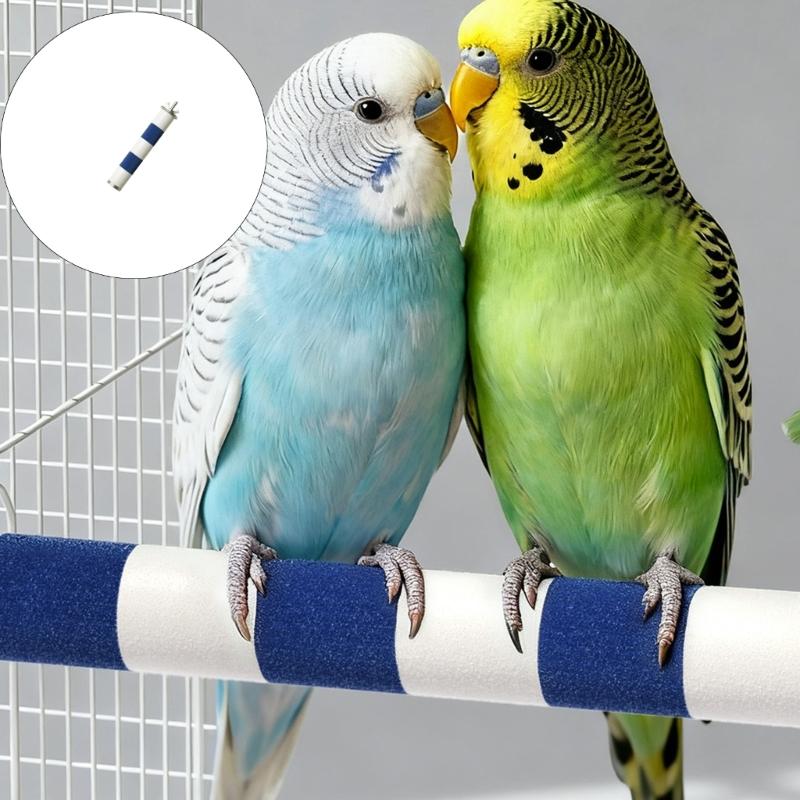 2pcs Textured Avian Claws Trimmers Stand Natural Ceramic Grooming Perches for Parrots Cockatiels