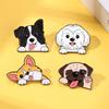 Cute Corgi & Border Collie Metal Badge Brooch - Cartoon Animal Pin for Dogs