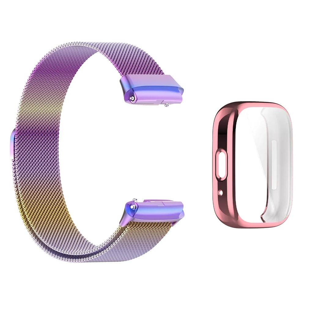Strap For Xiaomi Redmi Watch 3 Active/3 Lite With TPU Soft Case Screen Protector Replacement Metal Milanese Magnetic Watchband