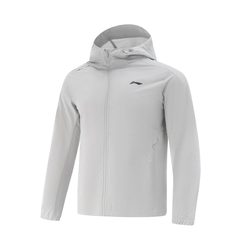Li-Ning Men's Fitness Series Water-Resistant Hooded Windbreaker Coin Grey AFDV675-9