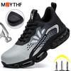 New Men Safety Shoes Puncture-Proof work Shoes Steel Toe Cap Anti-smash Indestructible Shoes Air Cushion Protective Sneakers