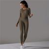 Knit Seamless Long Sleeve Yoga Set High Waist Sports Pants Exercise Running Suit Fitness Clothing