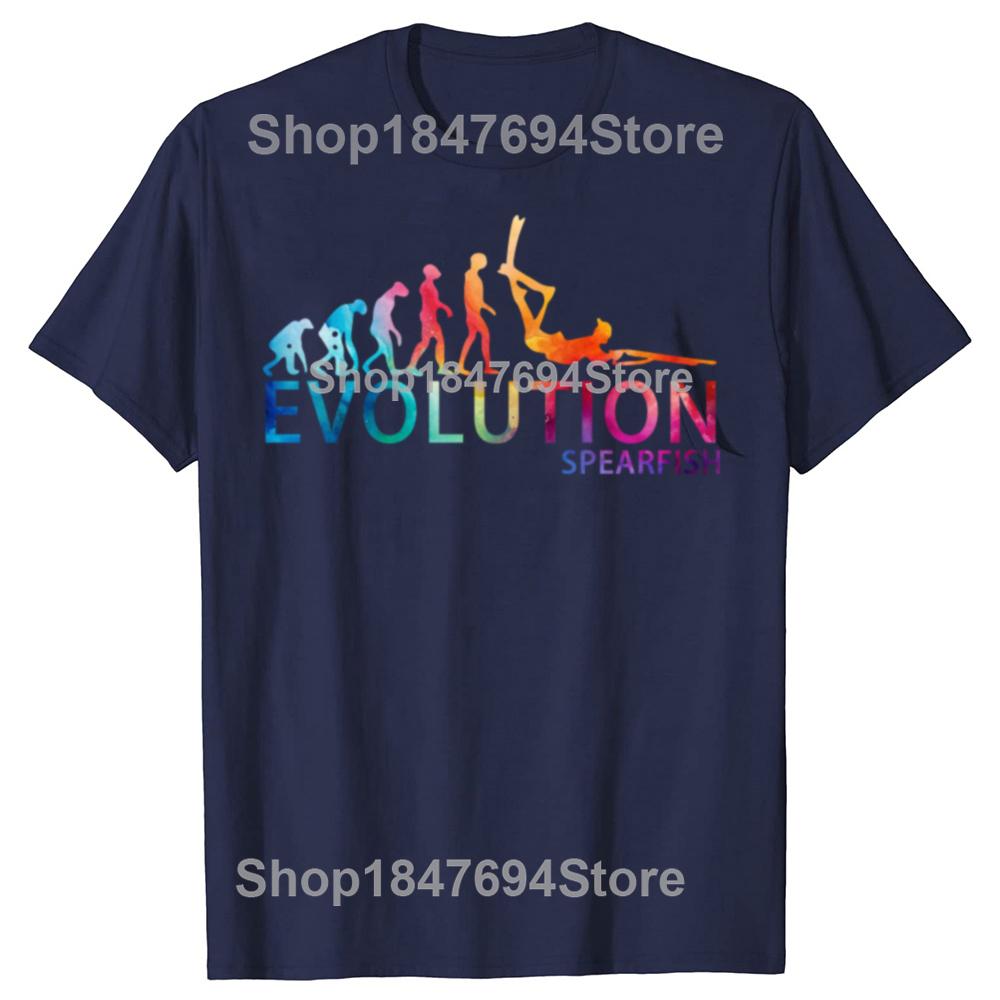 Spearfishing Evolution Retro Vintage Classic T Shirt Tee Tops Round Neck ShortSleeve Fashion Scuba Diving Tshirt Casual Tshirt
