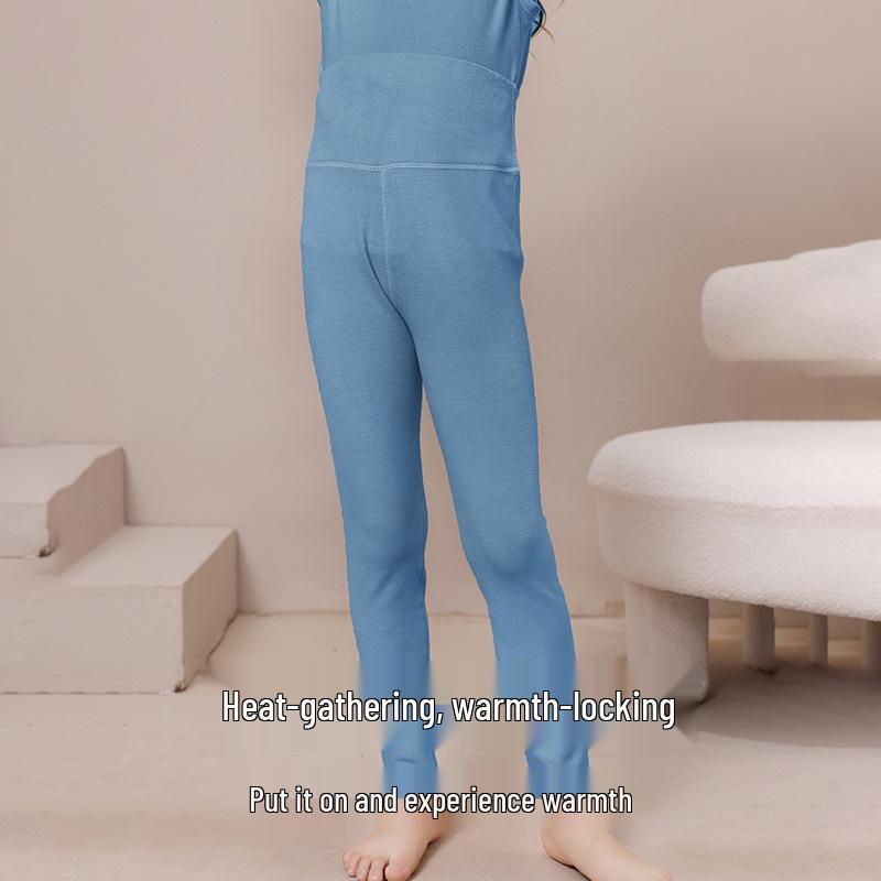 Children's High Waist Warm Autumn/Winter Pants - Boys' and Girls' Cozy Belly-Shaping Trousers