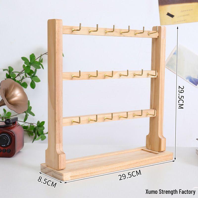 Wooden Jewelry Display Stand: Earring, Stud, Keychain, Bracelet, Bead String Holder