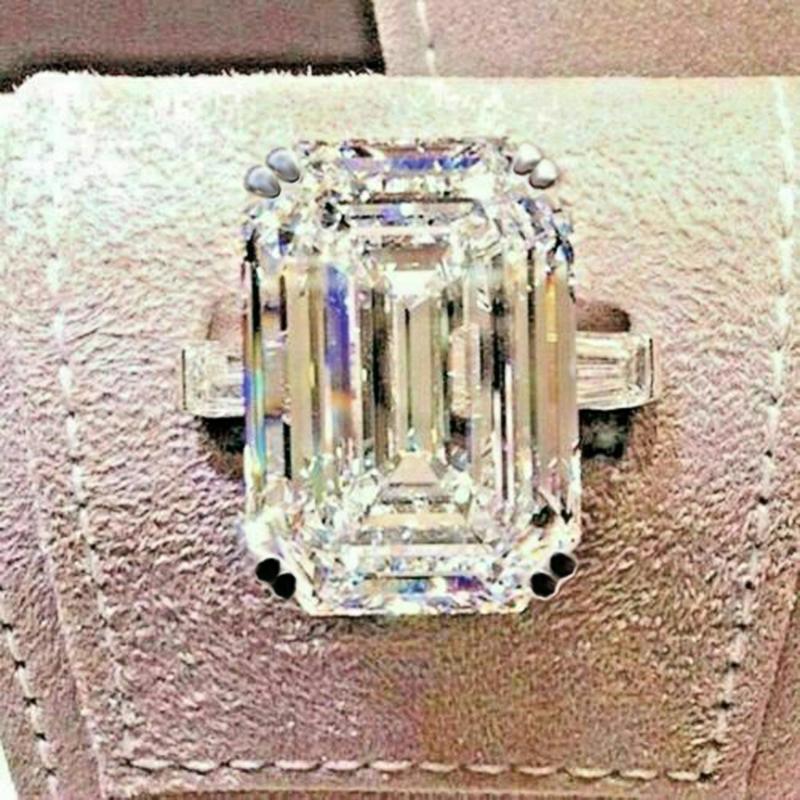 Simple Gorgeous Geometric Zirconia Ring for Female Luxury Proposal Band Jewelry Temperament Finger Accessories for Party