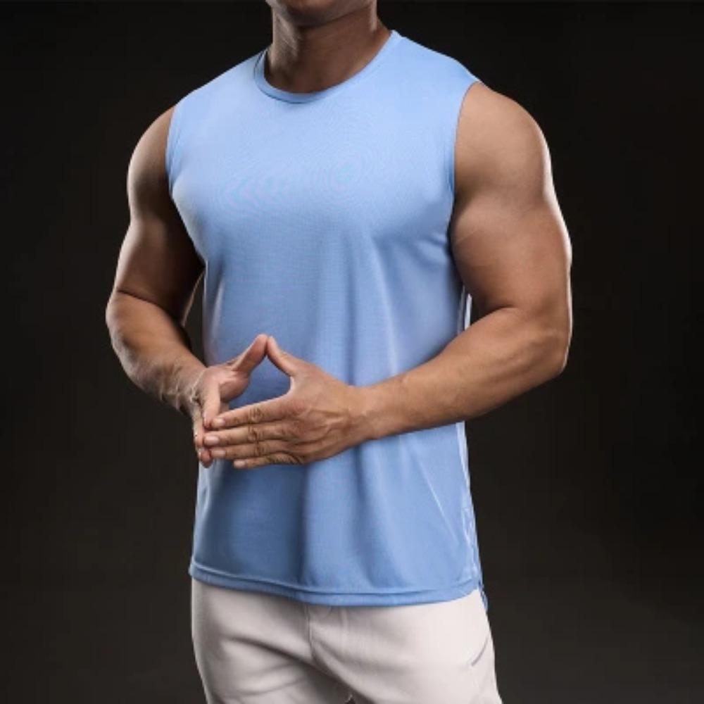 Simple Casual Short-sleeved T-shirt Fashionable Sporty Slim Elastic Fitness Outdoor Fitness Round Neck T-shirt