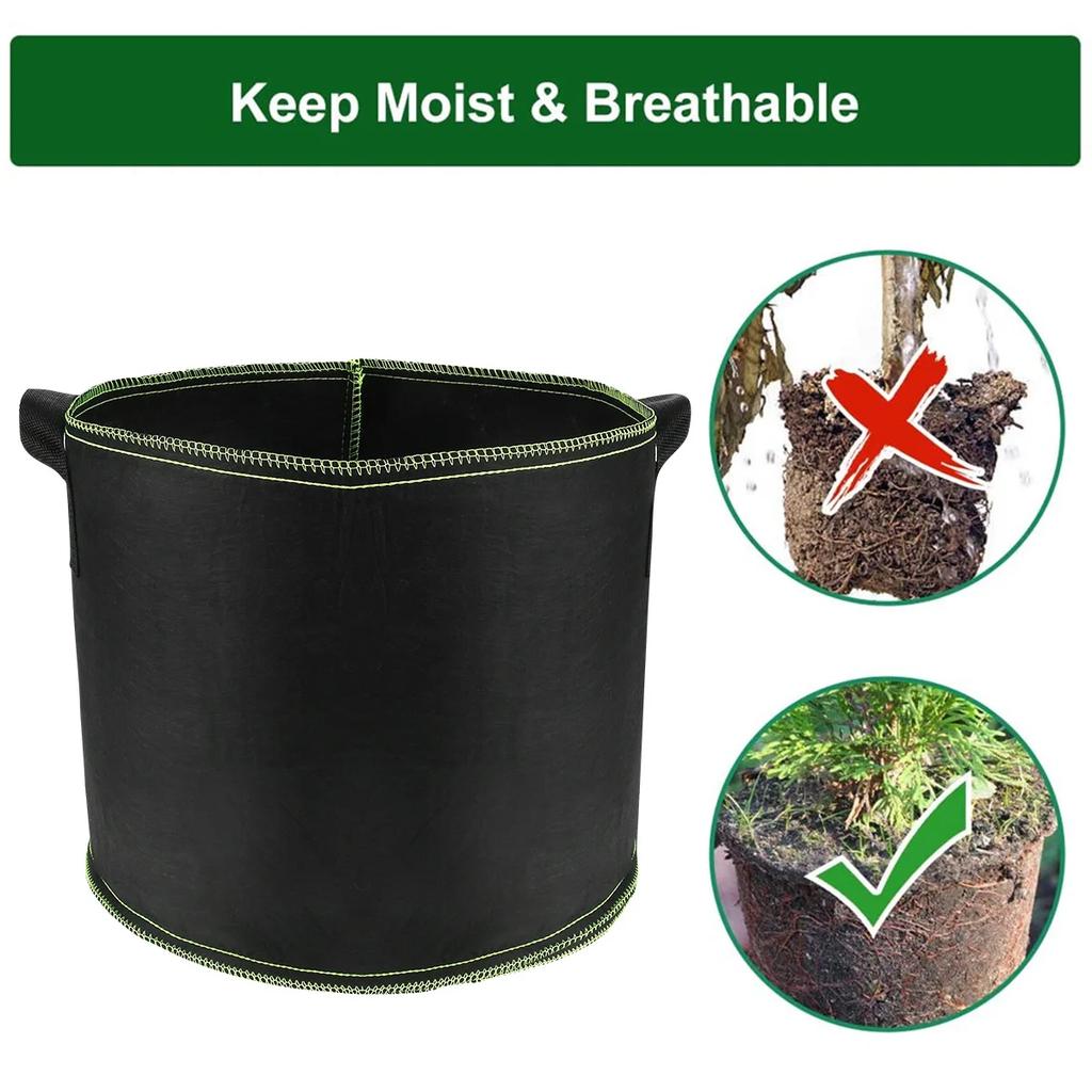 1PC Fabric Plant Pots Grow Bags 10 Gallon Gardening Vegetable Tomato Strawberry Growing Planter Containers with Sturdy Handles