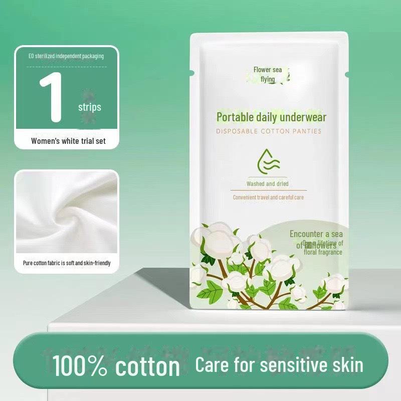 Women's Sterile Disposable Cotton Underwear - Individually Wrapped for Maternity, Travel, Salon Use