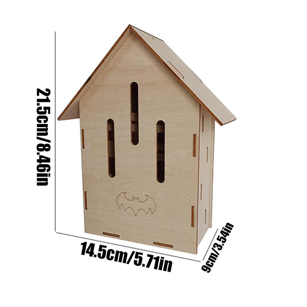 Wooden Bats House Bats Box Sturdy Quick Installation Weatherproof Decor Lightweight Wall Mounted for Park Backyard Garden